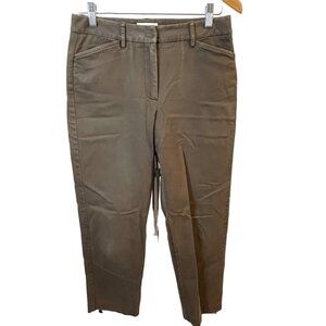 Talbots Brown Chino Style Flat Front Pants Sz 6P